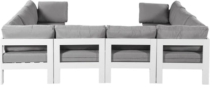 Nizuc - Outdoor Patio 8 Piece Modular Sectional With White Frame