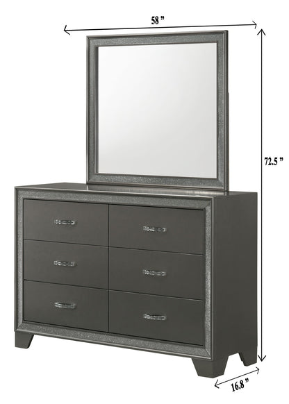 Kaia - Dresser & Mirror - Dark Gray