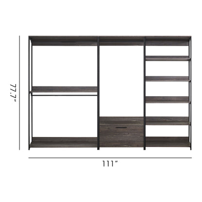Monica - Walk-In Closet System, Modular Design - Rustic