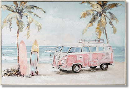 Pastel Surf Getaway - 33" x 48" Framed Wall Art