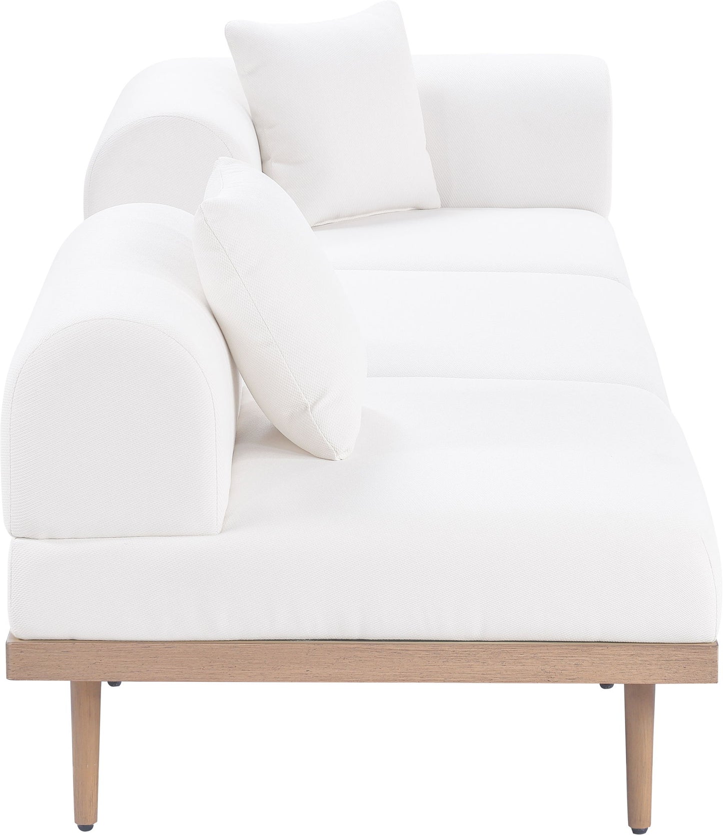 Laguna - 3 Piece Upholstered Outdoor Patio Modular Sofa With Backless Seat And 1 Arm