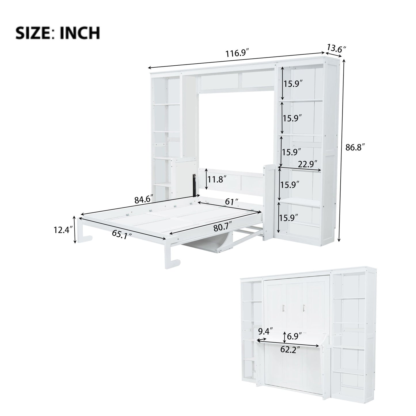 Murphy Bed With Desk And Bookshelf