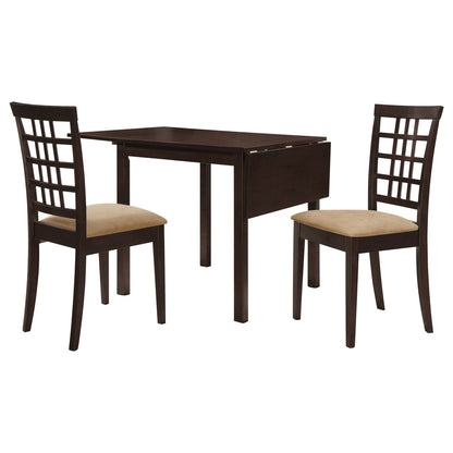 Vanetta - 3 Piece Dining Set With Drop Leaf Table And Chairs - Cappuccino