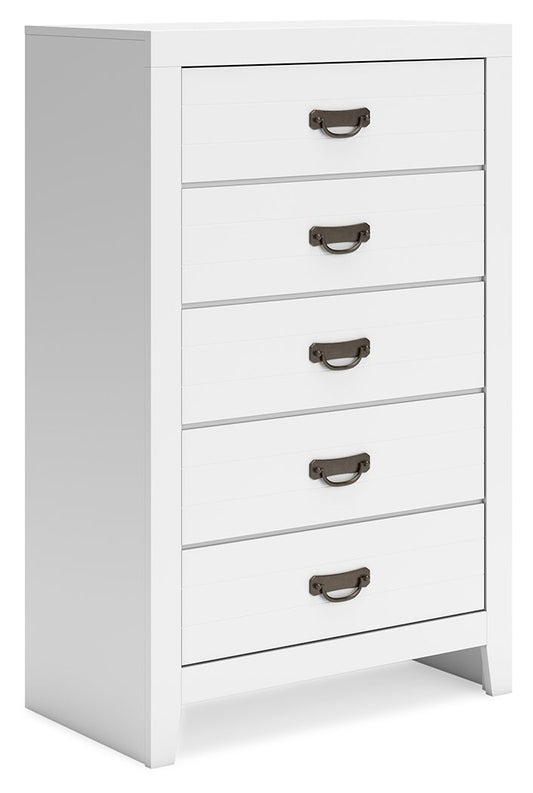 Binterglen - Five Drawer Chest - White