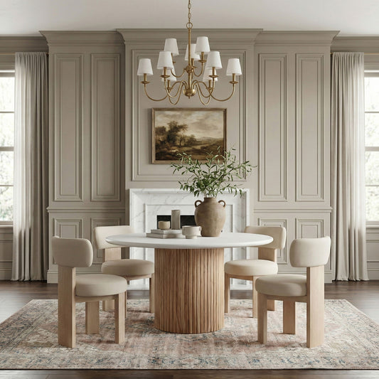 Atelier - Vegan Leather Upholstered Dining Chair (Set of 2) - Taupe / Painted Natural