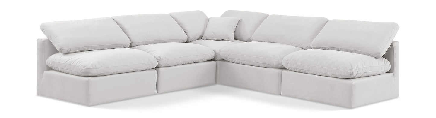 Indulge - Velvet 5 Piece Modular Corner Armless Sectional