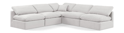 Indulge - Velvet 5 Piece Modular Corner Armless Sectional