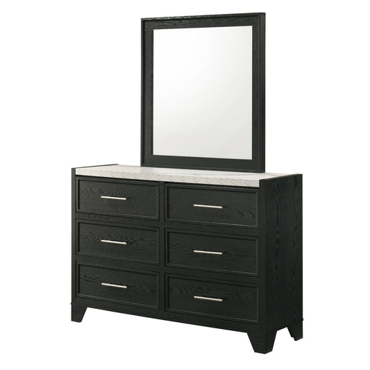 6 Drawers Dresser - Black / White