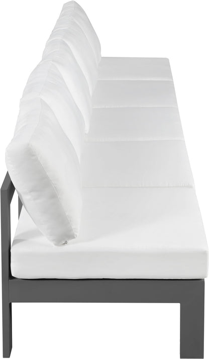 Nizuc - Outdoor Patio 5 Seat Modular Armless Sofa With Gray Frame