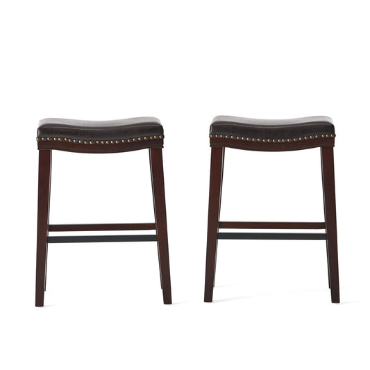 Elegant Saddle Stool With Curved Seat Comfort - Brown