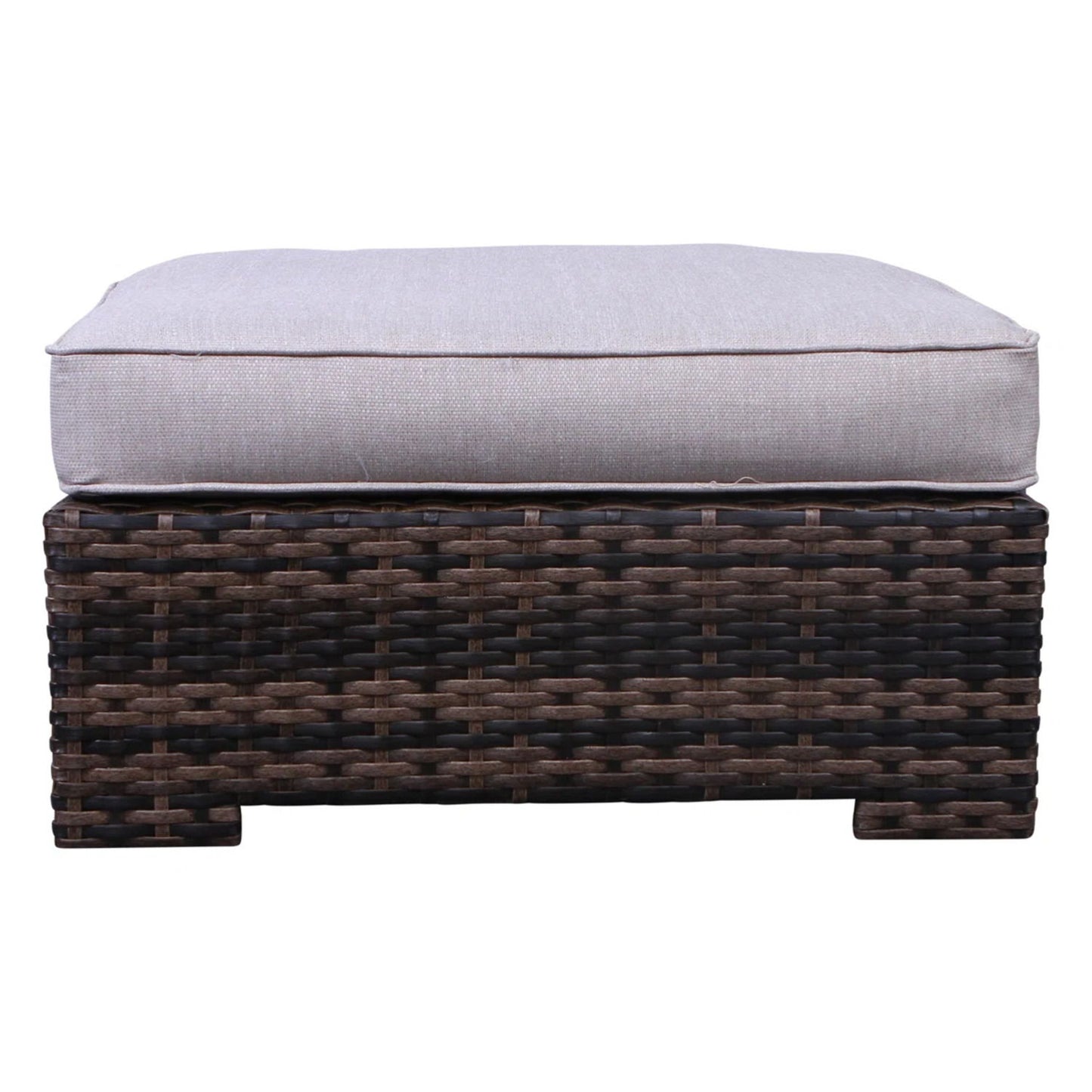 Wide Patio Sectional With Cushions - Brown