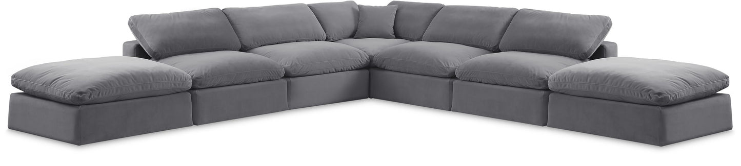 Comfy - 7 Piece Velvet Modular Corner Sectional