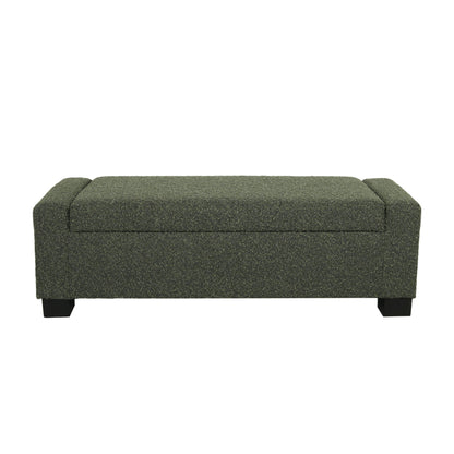 Textured Fabric Ottoman Bench With Hinged Lid