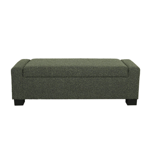 Textured Fabric Ottoman Bench With Hinged Lid