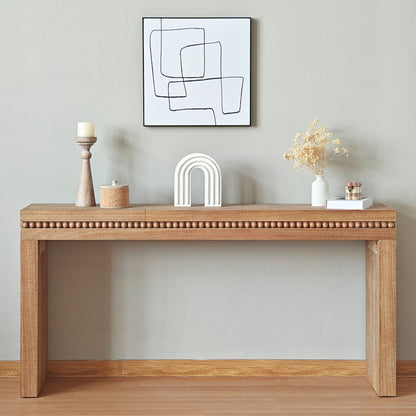 Modern Rustic Wood Table, Rectangular Living Room Center Table With Floating Top Design