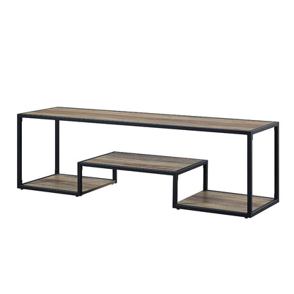 Idella - TV Stand - Rustic Oak & Black