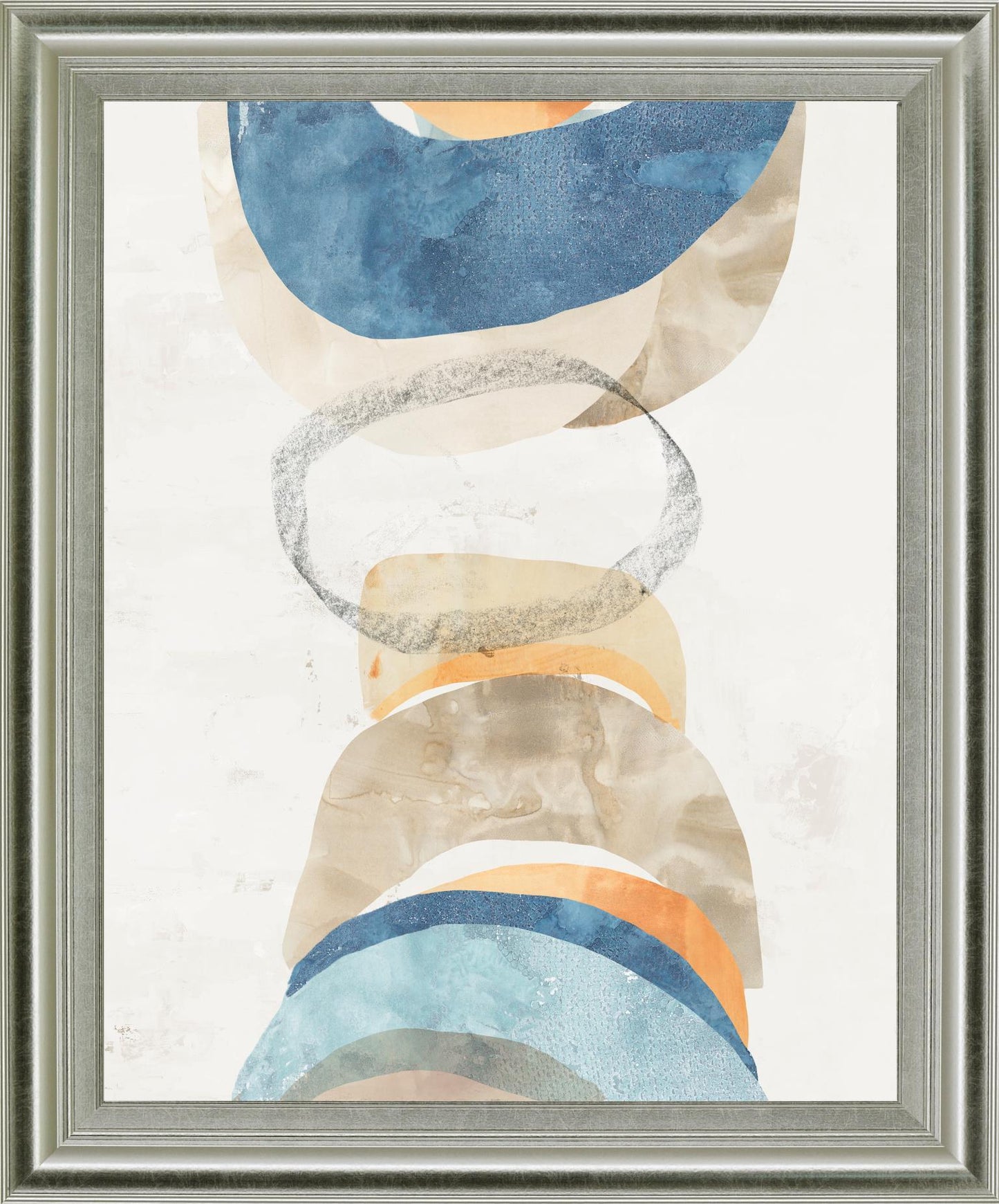 Stacked Serene Shapes - 28" x 34" Framed Wall Art