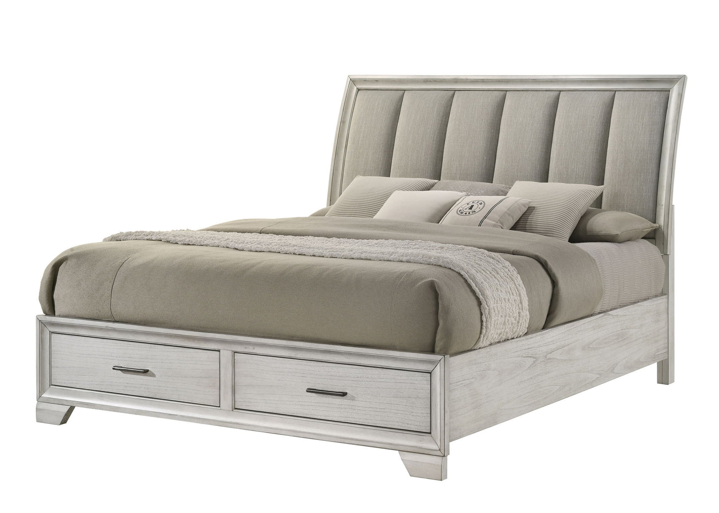 Jaymes - Queen Storage Bed - White Mist