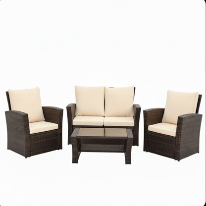 Modern Patio Set With Table And Cushions