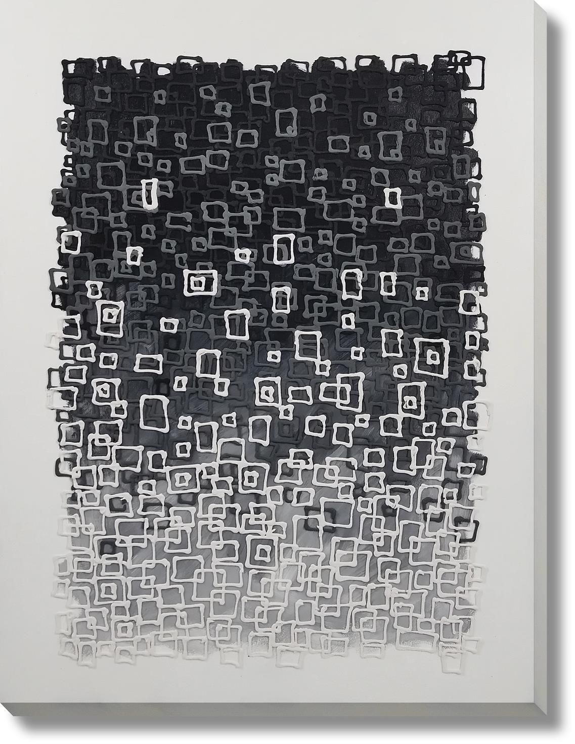 Shadowed Square Fusion - 36" x 48" Framed Wall Art