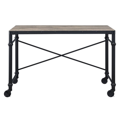 Oklarth - Writing Desk - Rustic Oak & Black