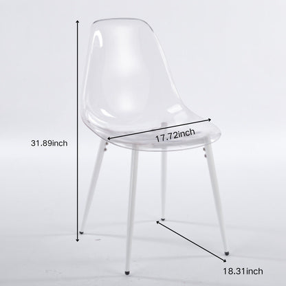 Transparent Dining Chair (Set of 4) - Matte White