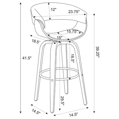 Swivel Bar Stool Elegant Design With Upholstery - Cream