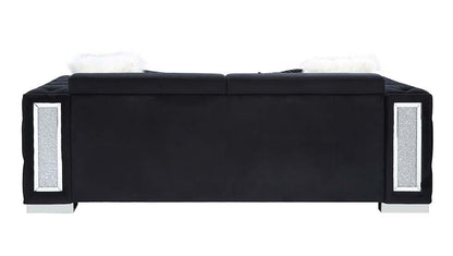 Trislar - Sofa With 4 Pillows (Same 52525) - Black Velvet