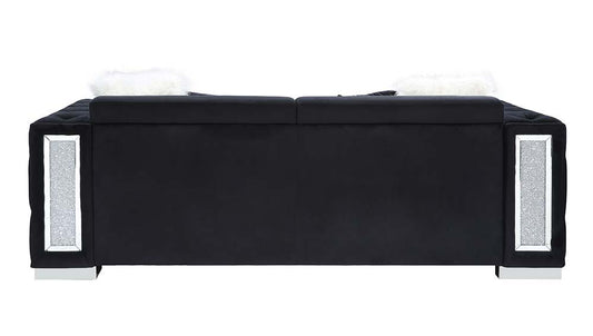 Trislar - Sofa With 4 Pillows (Same 52525) - Black Velvet