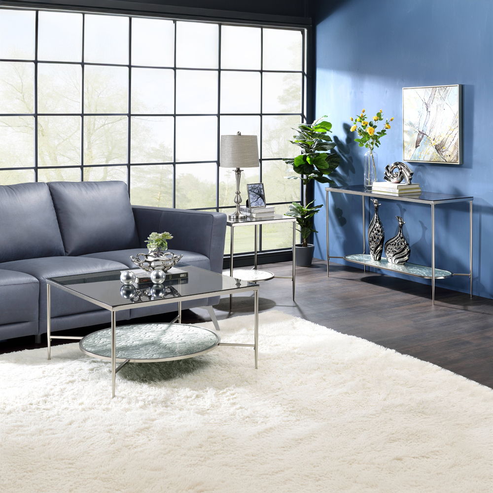 Adelrik - Sofa Table - Glass & Chrome