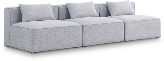 Cube - Linen Modular 3 Seat Armless Sofa