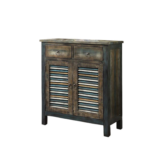 Glancio - Console Cabinet - Antique Oak & Teal