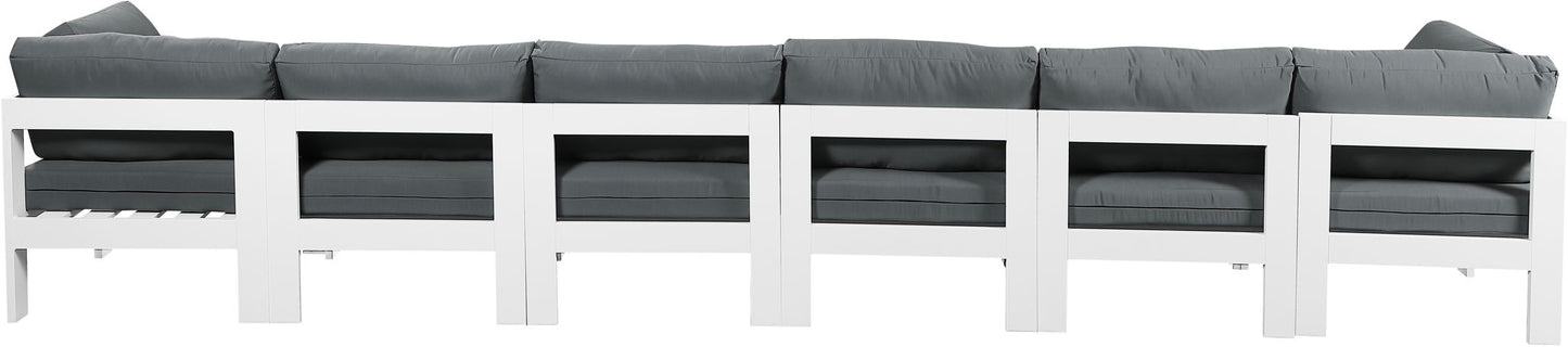 Nizuc - Outdoor Patio 6 Seat Modular Sofa With White Frame
