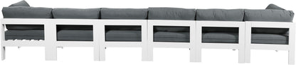 Nizuc - Outdoor Patio 6 Seat Modular Sofa With White Frame