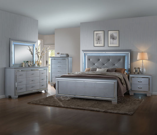 Lillian - Queen 5 Piece Bedroom Set - Gray