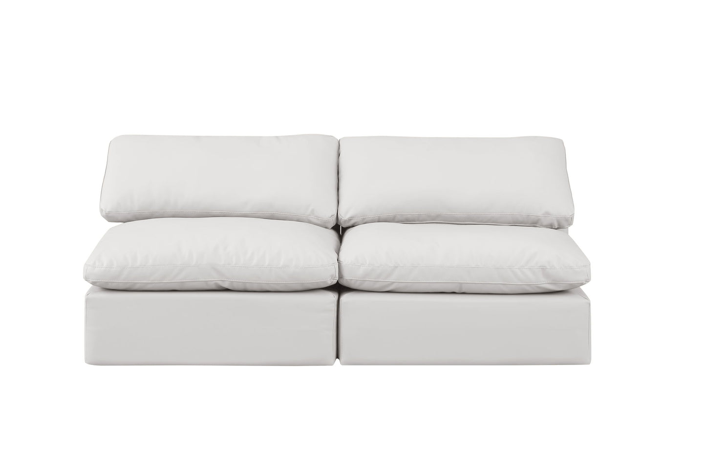 Indulge - Faux Leather 2 Seat Modular Armless Sofa