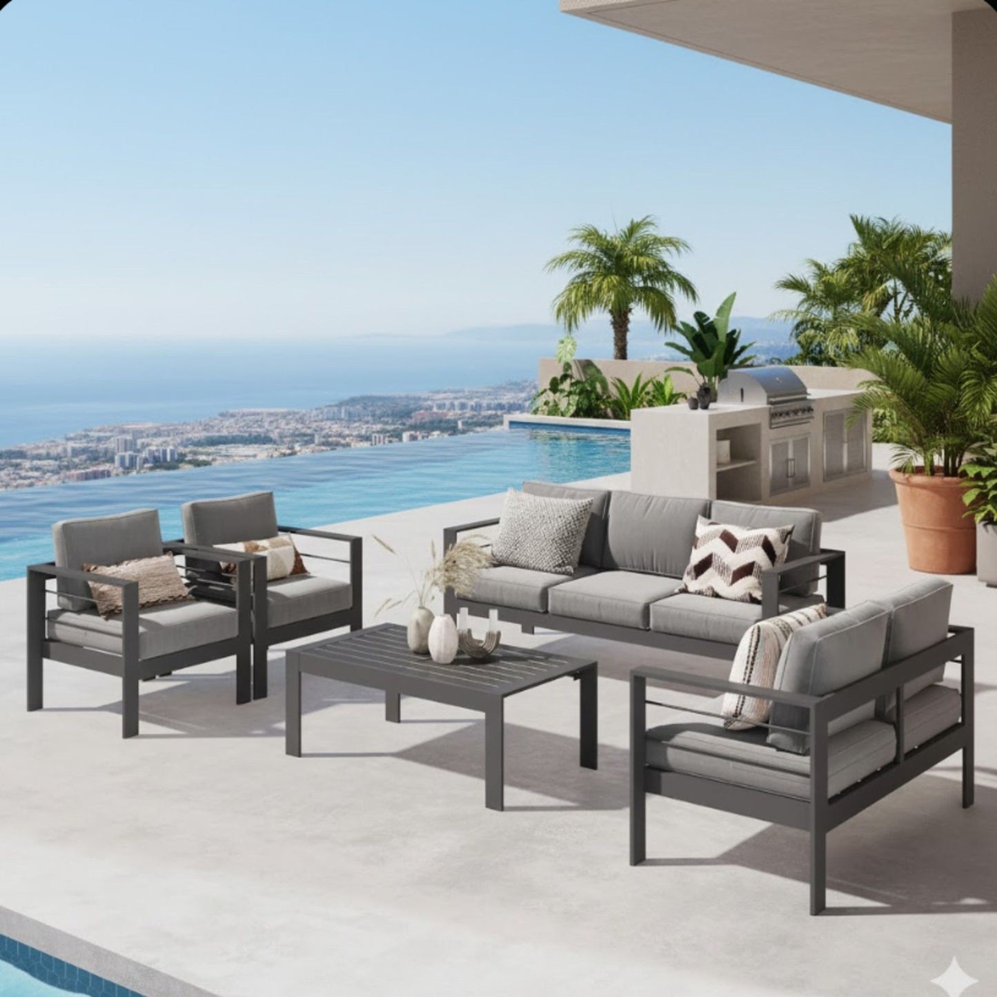 Outdoor Patio Set, All-Weather & Thick Cushions