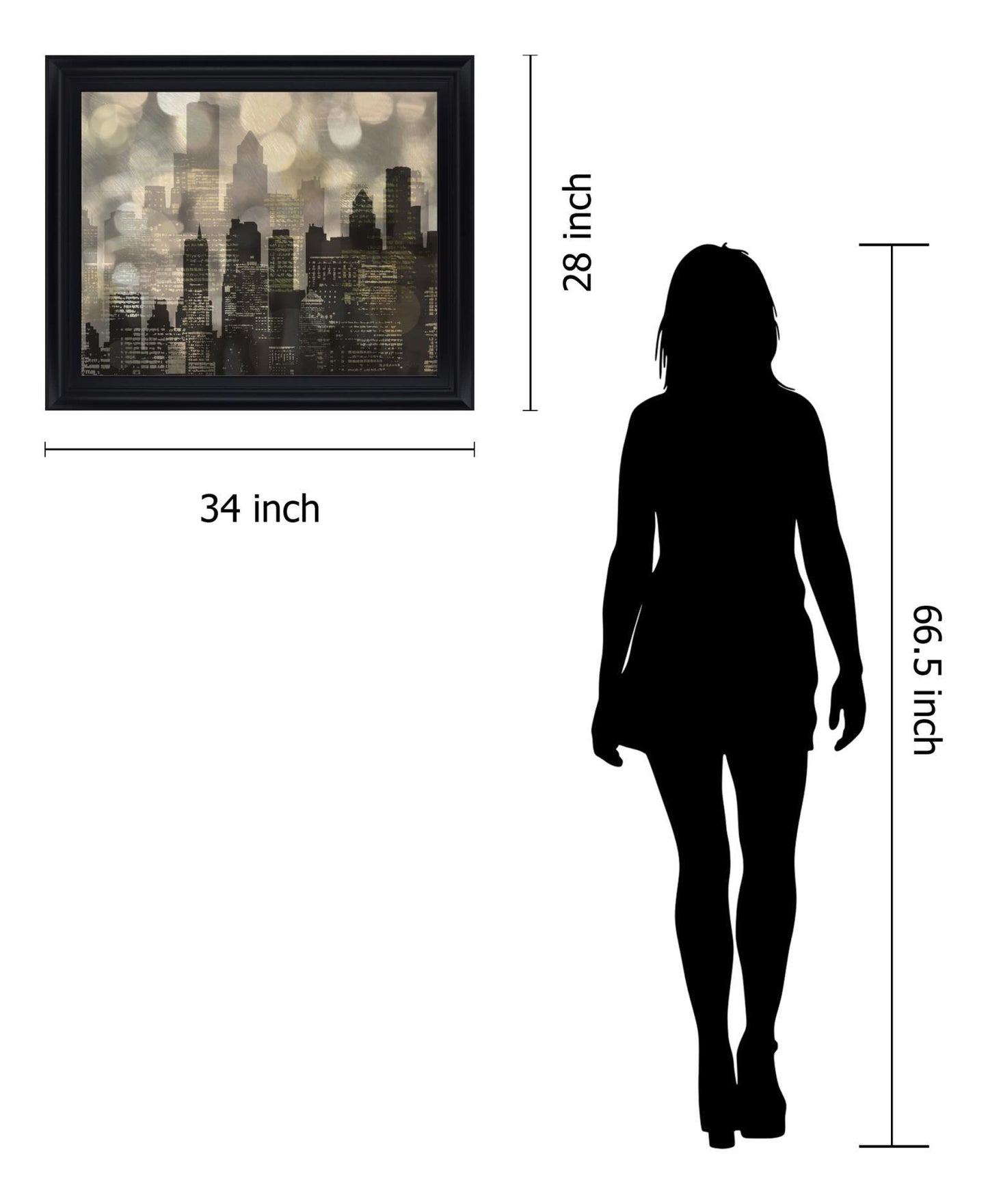 Luminous Skyline - 28" x 34" Framed Wall Art