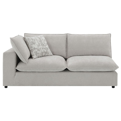 Marisa - Modular Left Facing Loveseat With 2 Pillows - Beige Boucle