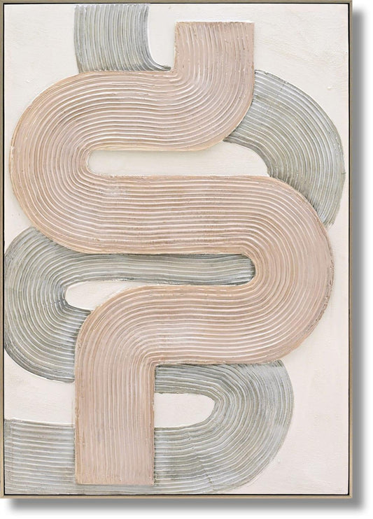 Blush Maze Layers - 28" x 40" Framed Wall Art