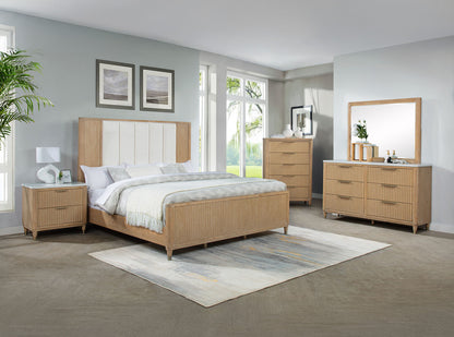 Kara - Dresser & Mirror - Cerused Natural