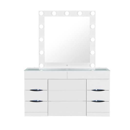 Elisa - Vanity Set With Stool And LED Bulbs