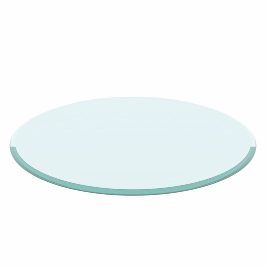 36" Round Tempered Glass Table Top Glass Thick Beveled Polished Edge