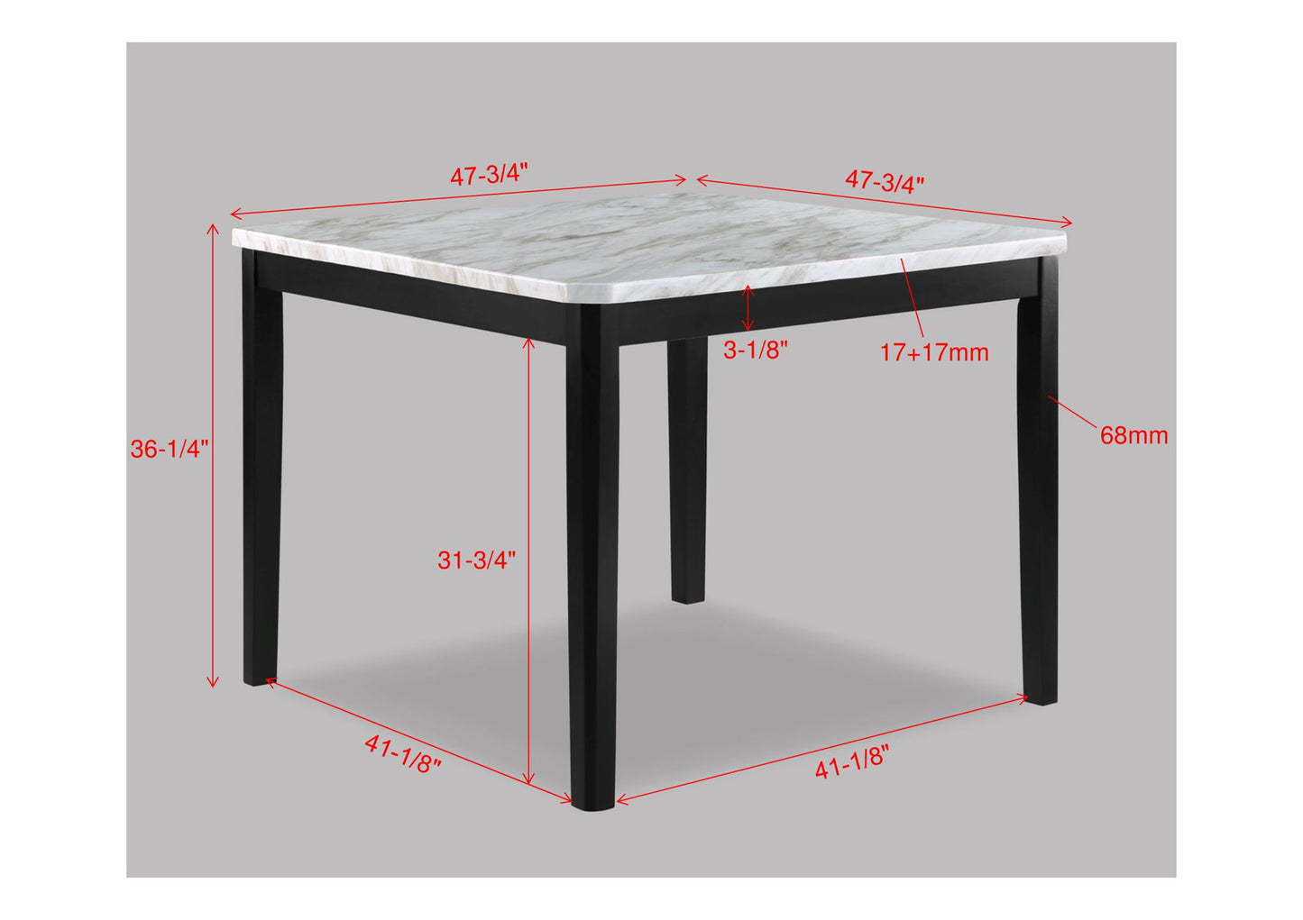 Pascal - 5 Piece Counter Dining Room Set - White