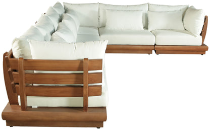 Mirella - 6 Piece Water Resistant Fabric Upholstered Outdoor Patio Modular Sectional