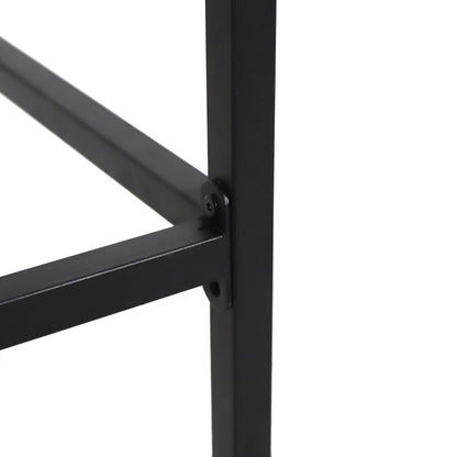 Outdoor Bar Stool With Slat Design And Metal Frame (Set of 2)