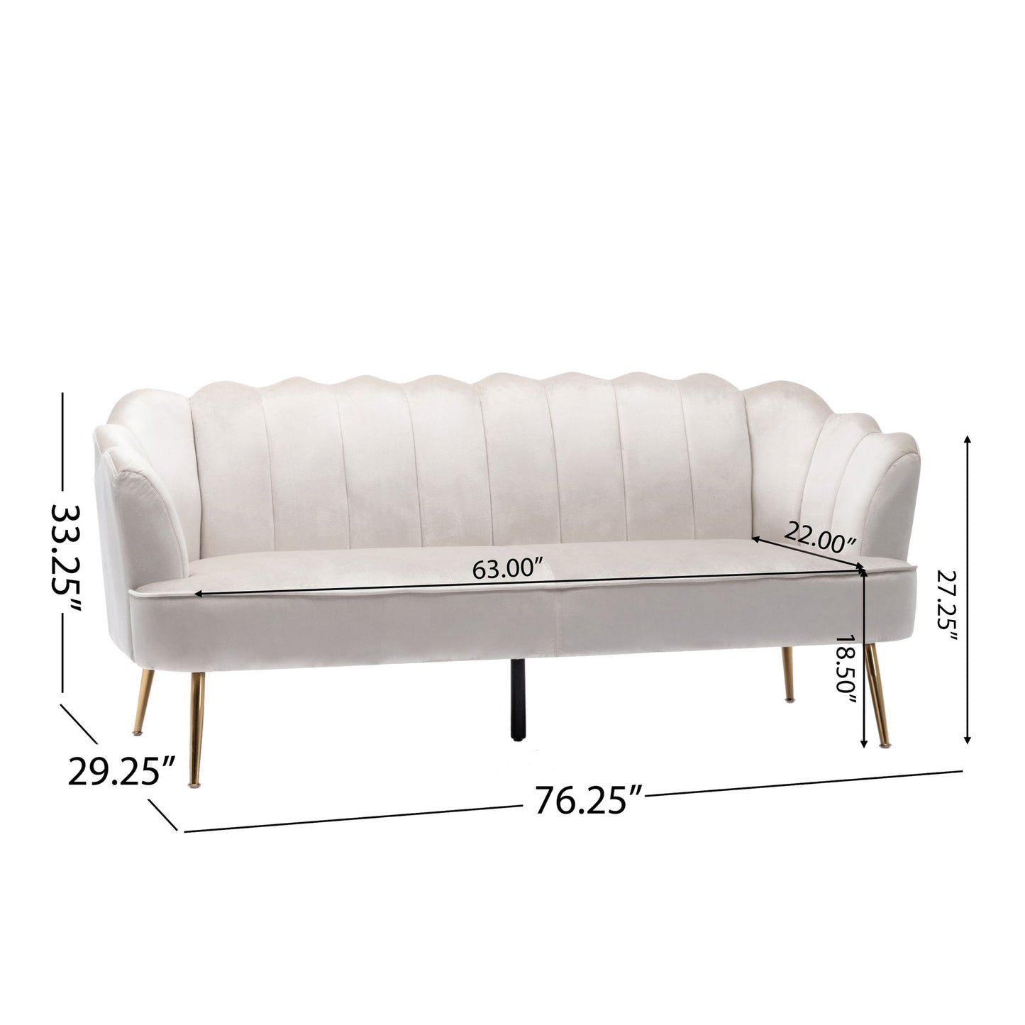 Modern Glam 3 Seater Sofa With Texture