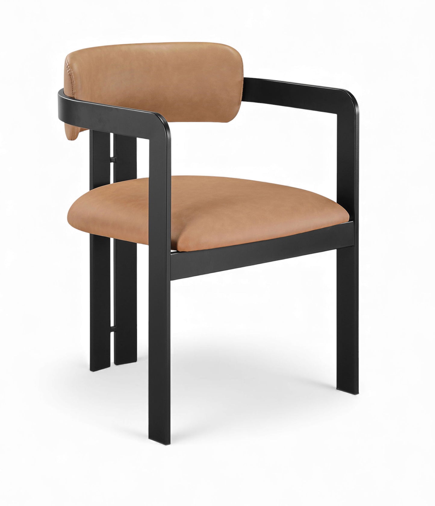 Aurum - Vegan Leather Upholstered Dining Chair With Graphite Black Base (Set of 2)
