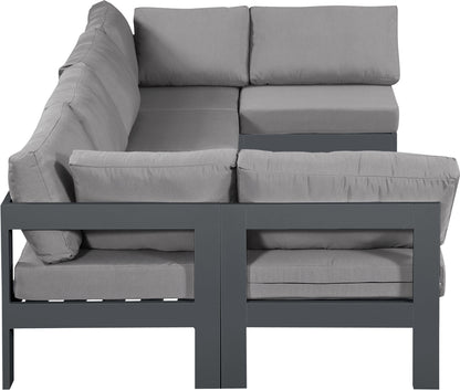 Nizuc - Outdoor Patio 6 Piece Modular Sectional With Gray Frame