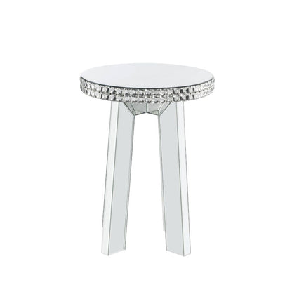 Lotus - End Table - Mirrored & Faux Ice Cube Crystals